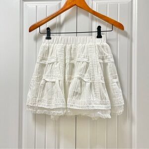 Coquette Cottagecore Ruffle Mini Skirt White – XS